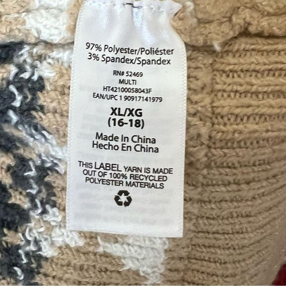 Holiday Time Ugly Pretty Fair Isle Christmas Winter Sweater, XL Tan/Pink NWT - Picture 8 of 10